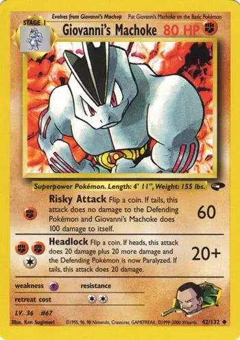 Giovanni's Machoke (42/132) [Gym Challenge Unlimited] Pokémon