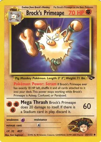 Brock's Primeape (35/132) [Gym Challenge Unlimited] Pokémon