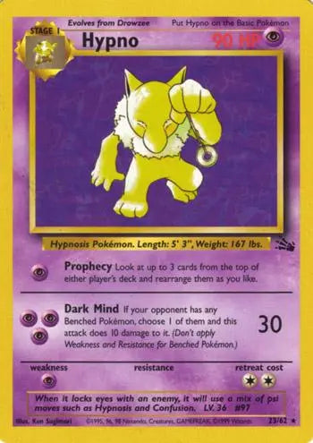 Hypno (23/62) [Fossil Unlimited] Pokémon