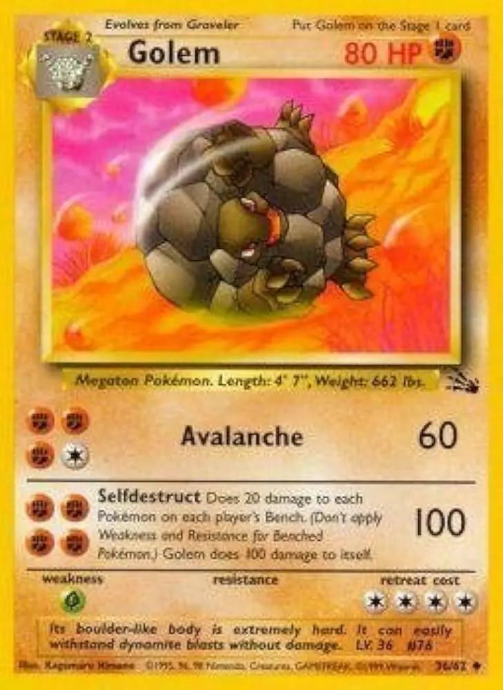 Golem (36/62) [Fossil Unlimited] Pokémon