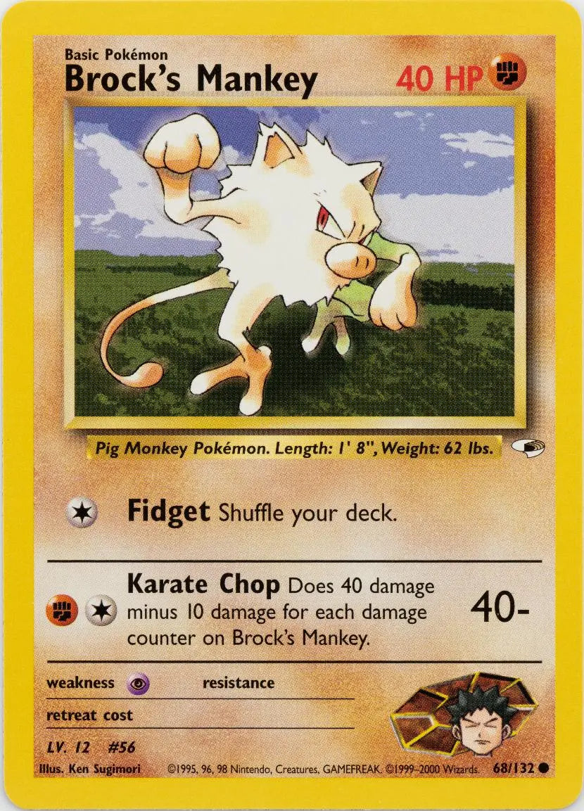 Brock's Mankey (68/132) [Gym Heroes Unlimited] Pokémon