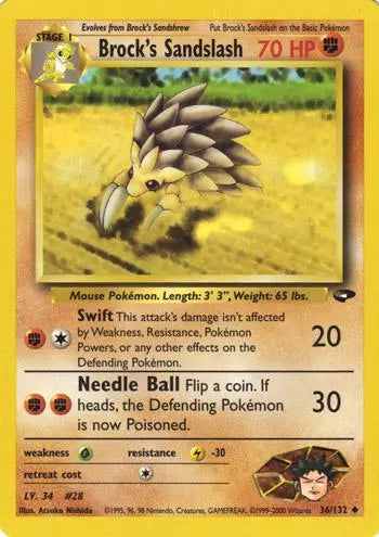 Brock's Sandslash (36/132) [Gym Challenge Unlimited] Pokémon