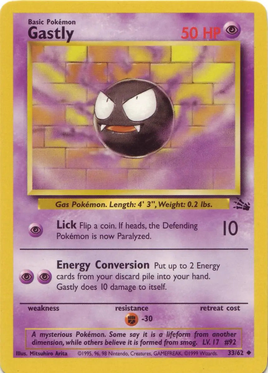 Gastly (33/62) [Fossil Unlimited] Pokémon