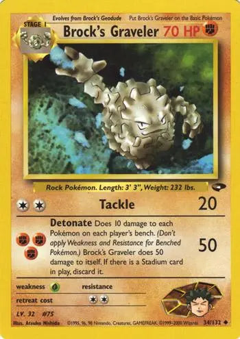 Brock's Graveler (34/132) [Gym Challenge Unlimited] Pokémon