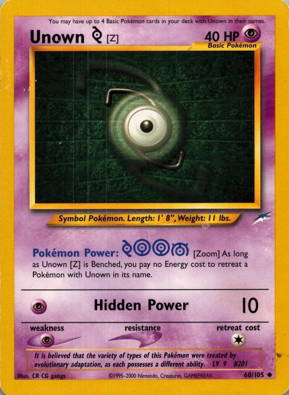 Unown [Z] (60/105) [Neo Destiny Unlimited] Pokémon