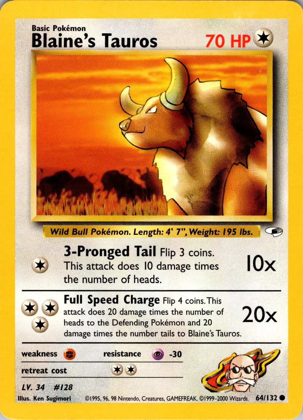 Blaine's Tauros (64/132) [Gym Heroes Unlimited] Pokémon