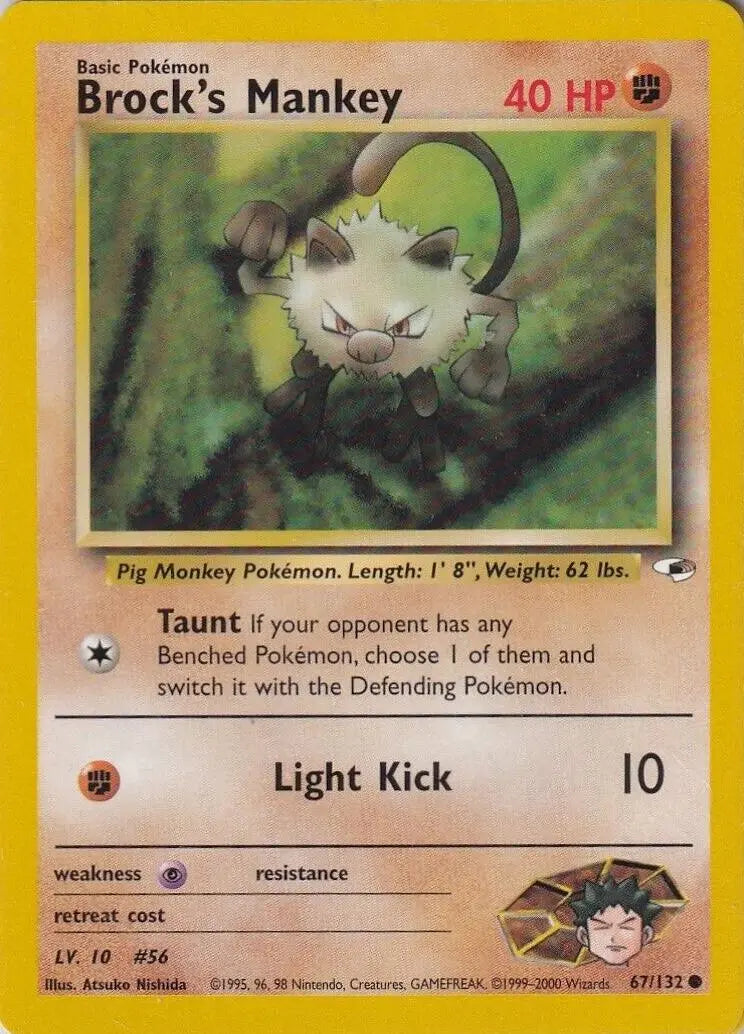 Brock's Mankey (67/132) [Gym Heroes Unlimited] Pokémon