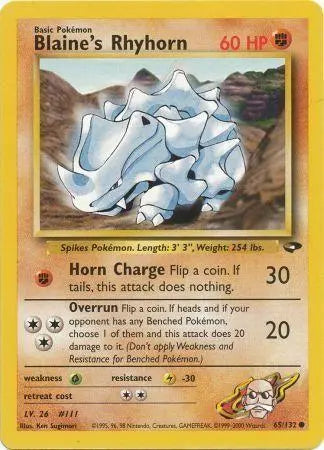 Blaine's Rhyhorn (65/132) [Gym Challenge Unlimited] Pokémon