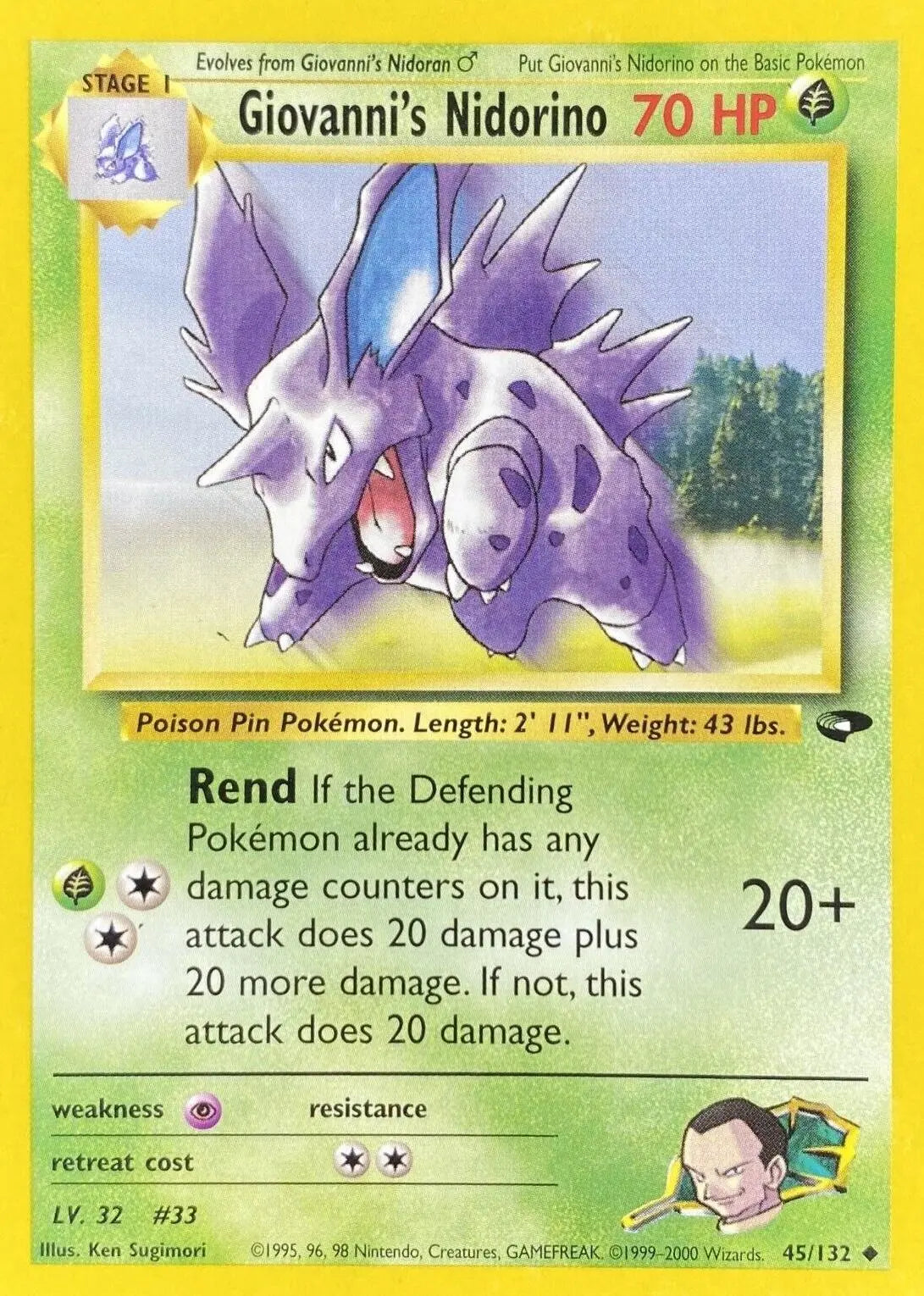 Giovanni's Nidorino (45/132) [Gym Challenge Unlimited] Pokémon