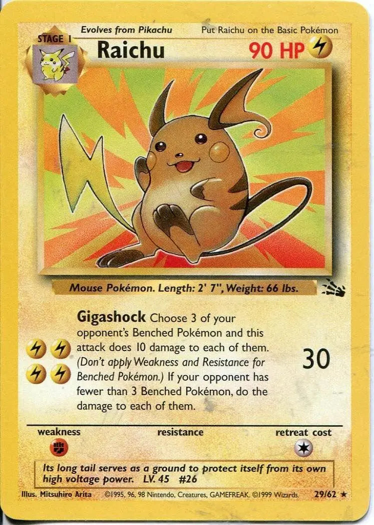 Raichu (29/62) [Fossil Unlimited] Pokémon