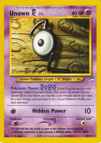 Unown [G] (27/105) [Neo Destiny Unlimited] Pokémon