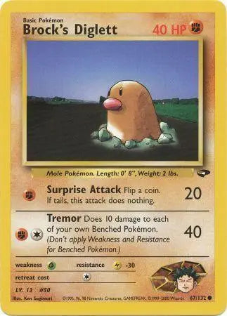 Brock's Diglett (67/132) [Gym Challenge Unlimited] Pokémon