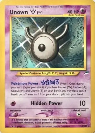 Unown [W] (29/105) [Neo Destiny Unlimited] Pokémon