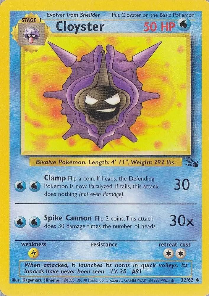 Cloyster (32/62) [Fossil Unlimited] Pokémon