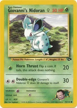 Giovanni's Nidoran (75/132) (Female) [Gym Challenge Unlimited] Pokémon
