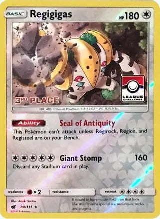 Regigigas (84/111) (League Promo 3rd Place) [Sun & Moon: Crimson Invasion] Pokémon