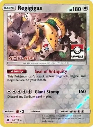 Regigigas (84/111) (League Promo 4th Place) [Sun & Moon: Crimson Invasion] Pokémon