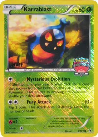 Karrablast (8/101) (Championship Promo Staff) [Black & White: Noble Victories] Pokémon