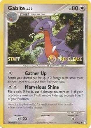 Gabite (48/123) (Staff Prerelease Promo) [Diamond & Pearl: Black Star Promos] Pokémon