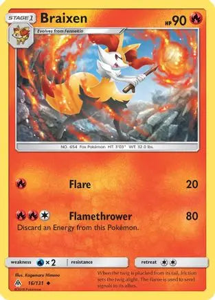 Braixen (16/131) [Sun & Moon: Forbidden Light] Pokémon
