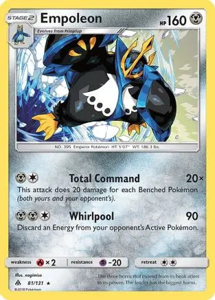 Empoleon (81/131) [Sun & Moon: Forbidden Light] Pokémon