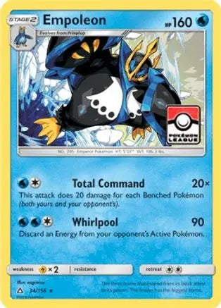 Empoleon (34/156) (League Promo) [Sun & Moon: Ultra Prism] Pokémon