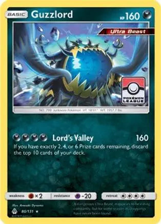 Guzzlord (80/131) (League Promo) [Sun & Moon: Forbidden Light] Pokémon