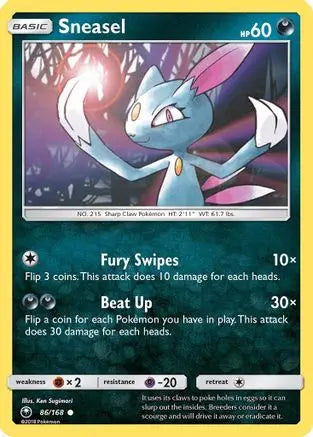 Sneasel (86/168) [Sun & Moon: Celestial Storm] Pokémon