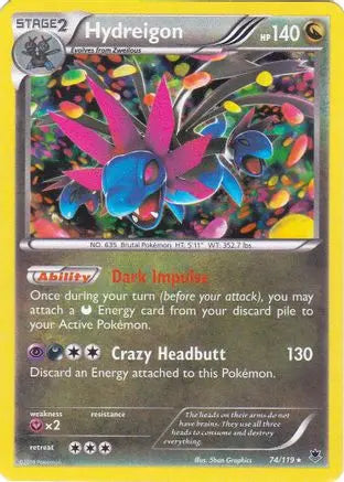 Hydreigon (74/119) (Cosmos Holo) (Blister Exclusive) [XY: Phantom Forces] Pokémon
