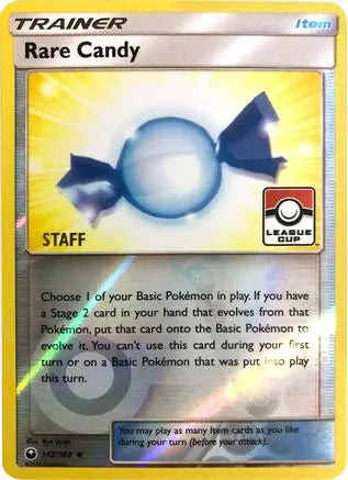 Rare Candy (142/168) (League Promo Staff) [Sun & Moon: Celestial Storm] Pokémon