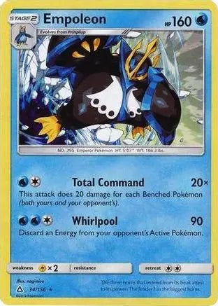 Empoleon (34/156) (Cracked Ice Holo) (Theme Deck Exclusive) [Sun & Moon: Ultra Prism] Pokémon