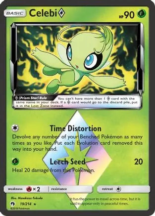 Celebi (19/214) (Prism Star) [Sun & Moon: Lost Thunder] Pokémon