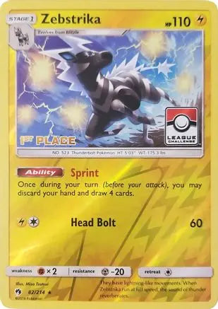 Zebstrika (82/214) (League Promo 1st Place) [Sun & Moon: Lost Thunder] Pokémon