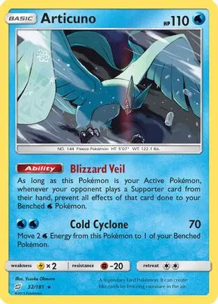 Articuno (32/181) [Sun & Moon: Team Up] Pokémon