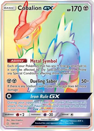 Cobalion GX (189/181) [Sun & Moon: Team Up] Pokémon