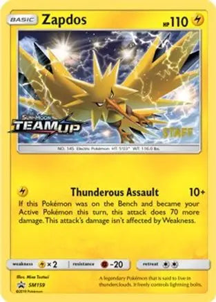 Zapdos (SM159) (Staff) [Sun & Moon: Black Star Promos] Pokémon