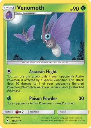 Venomoth (11/214) [Sun & Moon: Unbroken Bonds] Pokémon