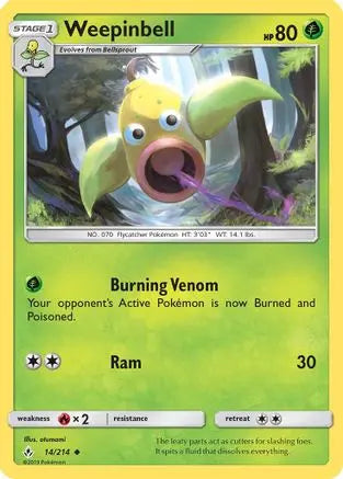 Weepinbell (14/214) [Sun & Moon: Unbroken Bonds] Pokémon