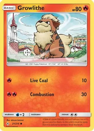 Growlithe (21/214) [Sun & Moon: Unbroken Bonds] Pokémon