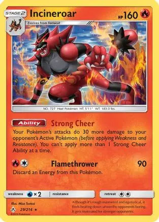 Incineroar (29/214) [Sun & Moon: Unbroken Bonds] Pokémon
