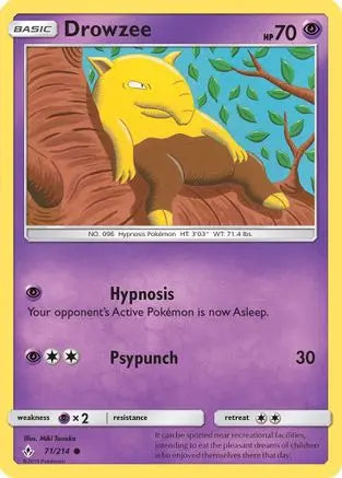 Drowzee (71/214) [Sun & Moon: Unbroken Bonds] Pokémon