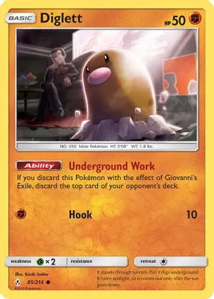 Diglett (85/214) [Sun & Moon: Unbroken Bonds] Pokémon