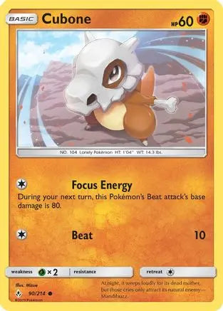 Cubone (90/214) [Sun & Moon: Unbroken Bonds] Pokémon