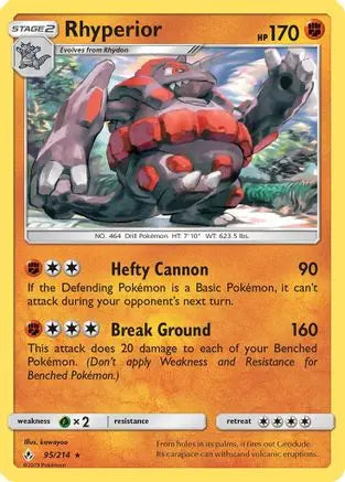 Rhyperior (95/214) [Sun & Moon: Unbroken Bonds] Pokémon