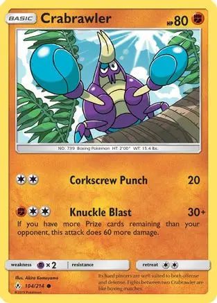Crabrawler (104/214) [Sun & Moon: Unbroken Bonds] Pokémon