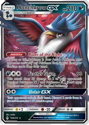 Honchkrow GX (109/214) [Sun & Moon: Unbroken Bonds] Pokémon