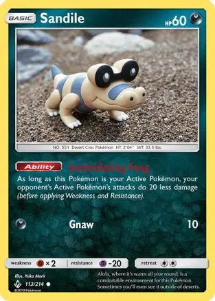 Sandile (113/214) [Sun & Moon: Unbroken Bonds] Pokémon