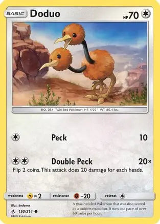 Doduo (150/214) [Sun & Moon: Unbroken Bonds] Pokémon