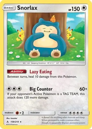 Snorlax (158/214) [Sun & Moon: Unbroken Bonds] Pokémon