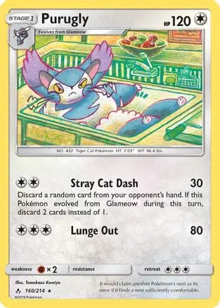 Purugly (160/214) [Sun & Moon: Unbroken Bonds] Pokémon
